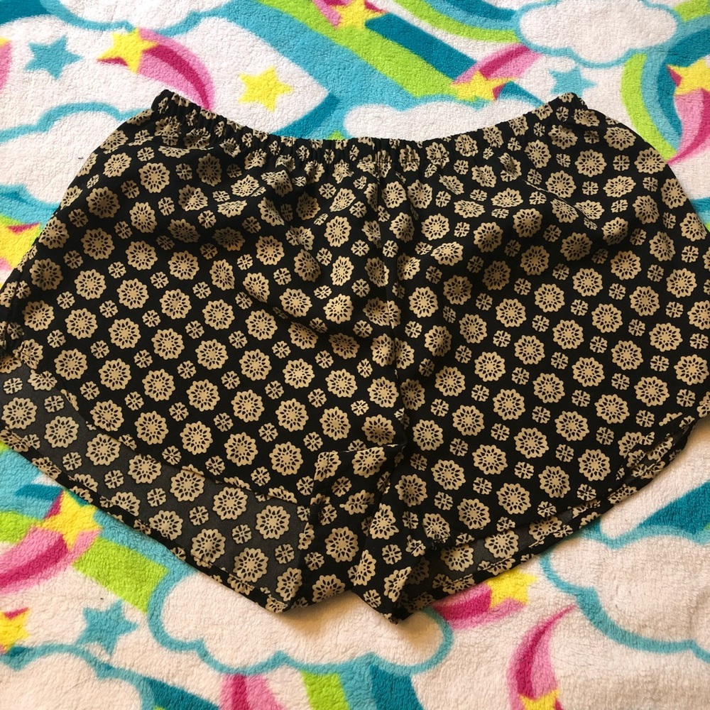 Black and gold shorts